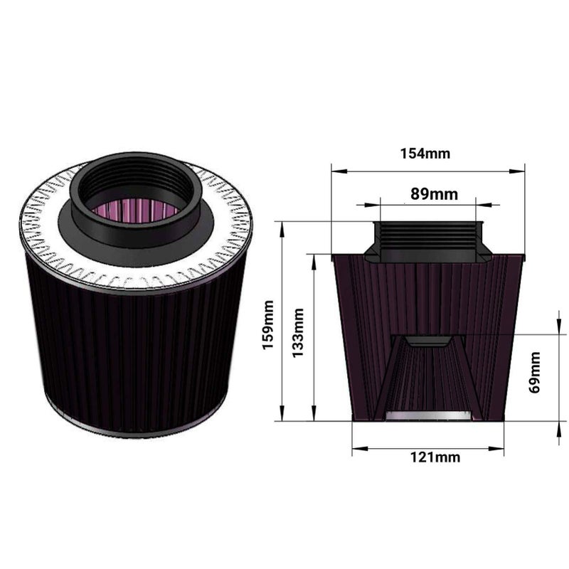 MOOSUN Cold Air Intake Kit with Filter 1988-1995 Fit for Chevrolet GMC C/K/R/V C1500 C2500 C3500 K1500 K2500 K3500 for Suburban 1500 2500 Engine 4.3L V6 5.0L 5.7L V8 (Black Tube & Black Filter) - Image 4